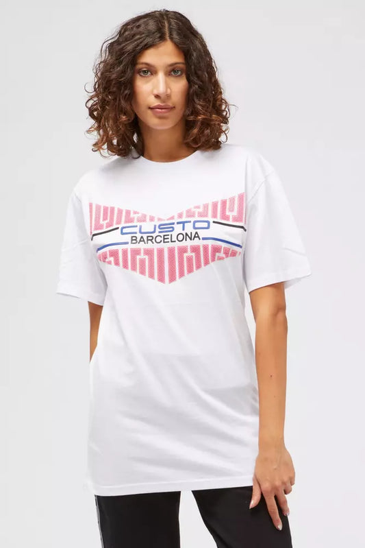 Custo Barcelona White Cotton Women T-Shirt