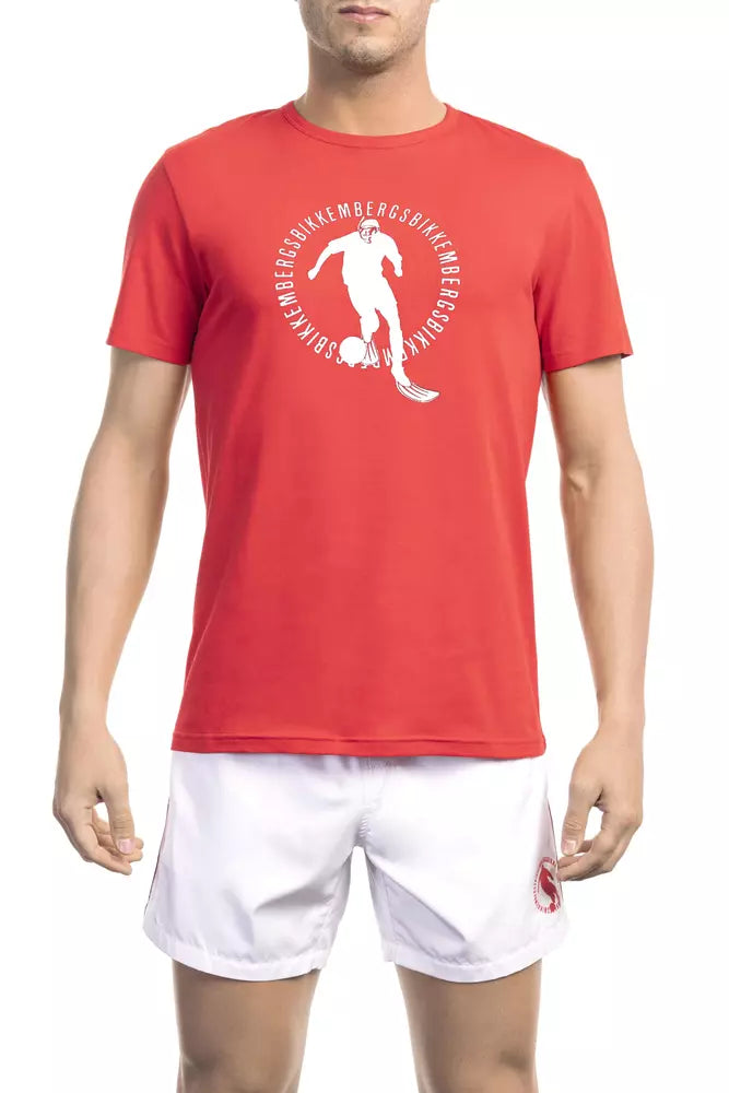 Bikkembergs Red Cotton Men T-Shirt