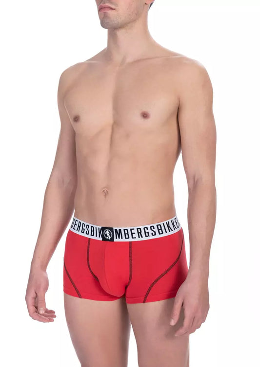 Bikkembergs Red Cotton Men Underwear Trunk Twin Pack