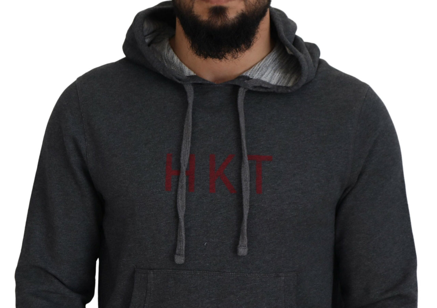 Hackett Elegant Gray Cotton Hooded Pullover Sweater