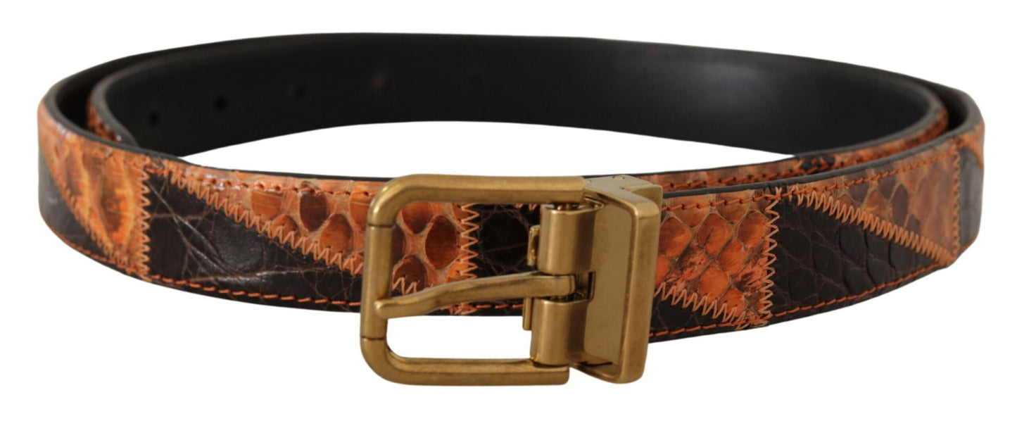 Dolce & Gabbana Italian Designer Multicolor Snakeskin Belt