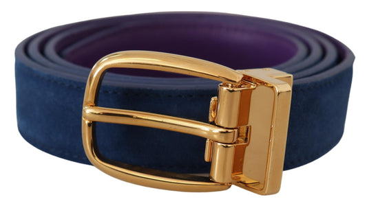 Dolce & Gabbana Elegant Suede Leather Belt in Blue