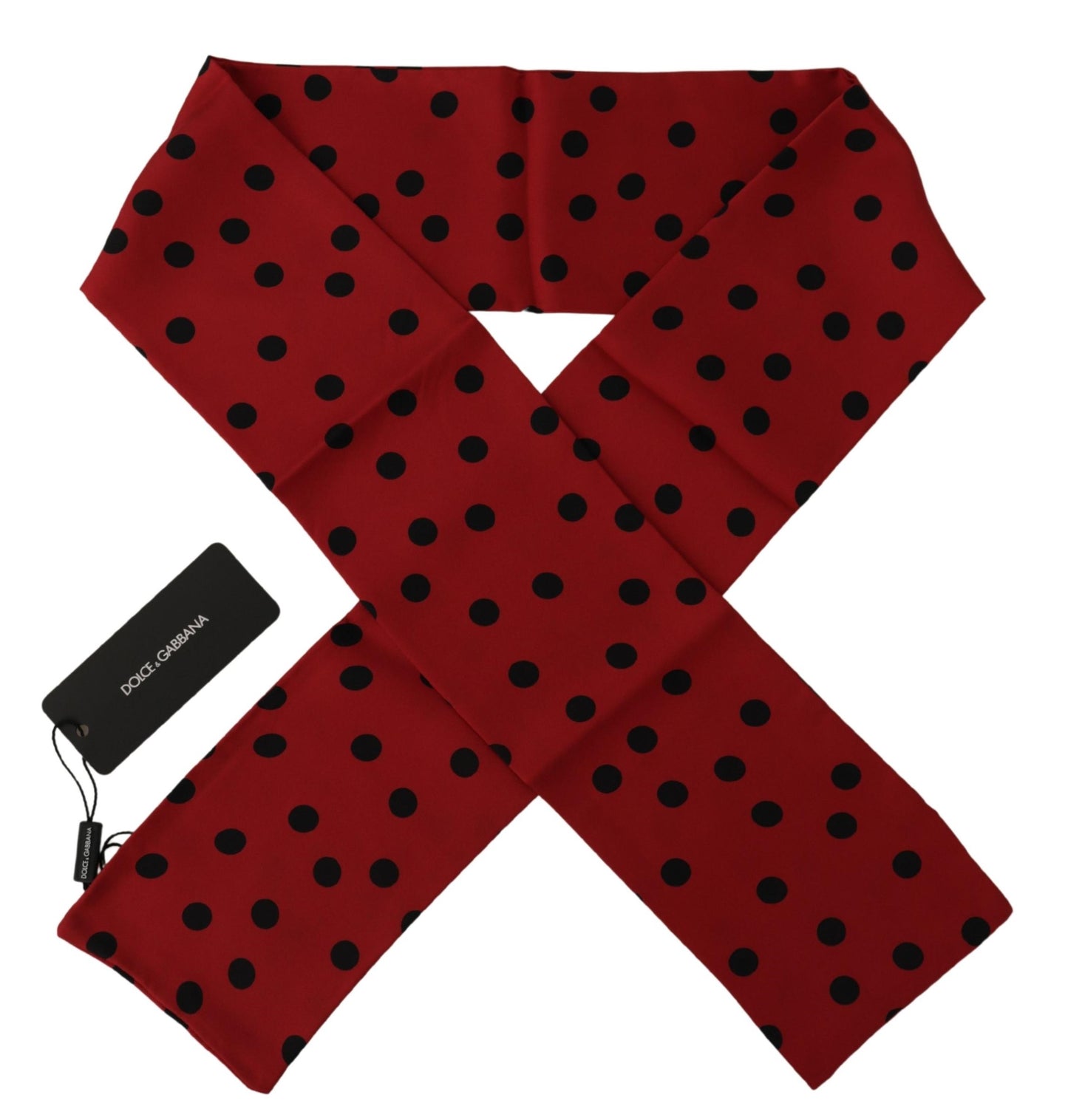 Dolce & Gabbana Elegant Silk Men's Scarf in Black & Red