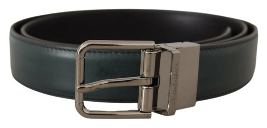 Dolce & Gabbana Chic Dark Green Leather Belt