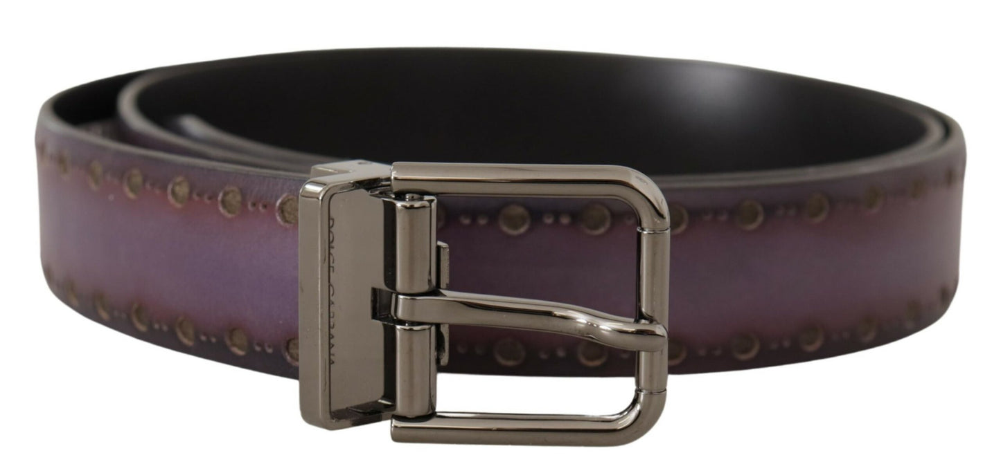 Dolce & Gabbana Radiant Violet Leather Belt