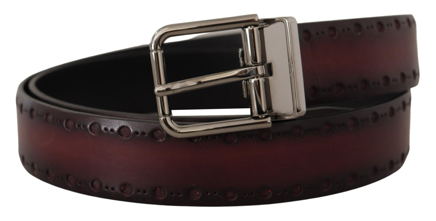 Dolce & Gabbana Elegant Dark Brown Leather Belt