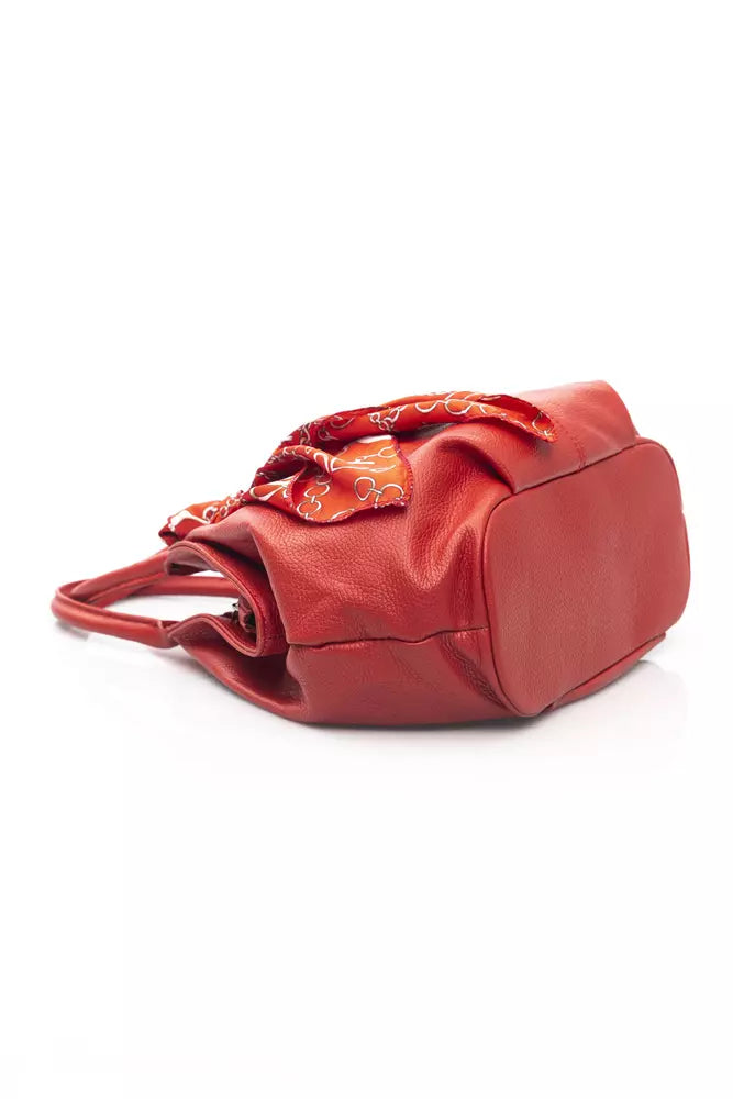 Baldinini Trend Red Leather Women Shoulder Bag