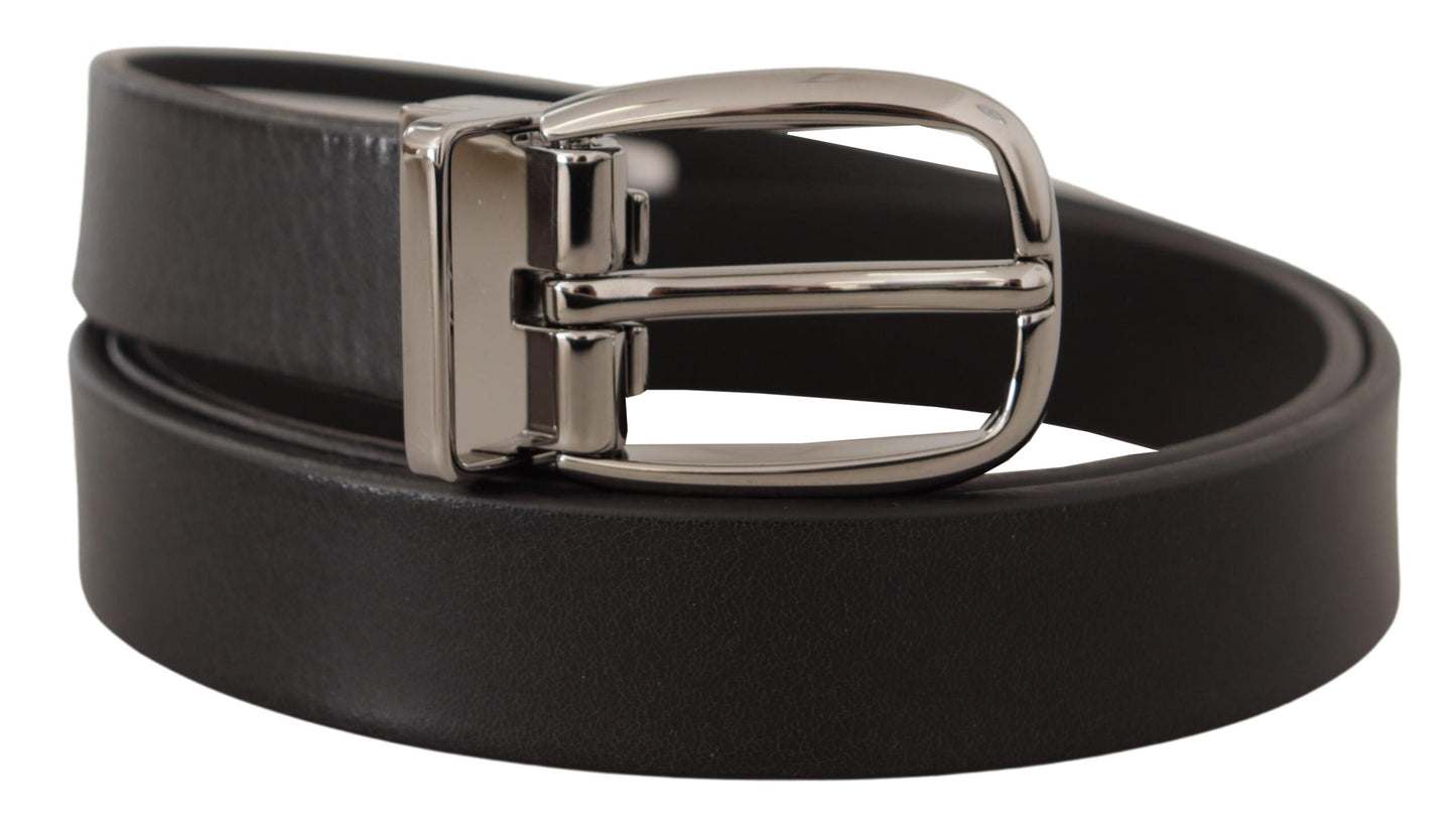 Dolce & Gabbana Elegant Black Leather Dress Belt