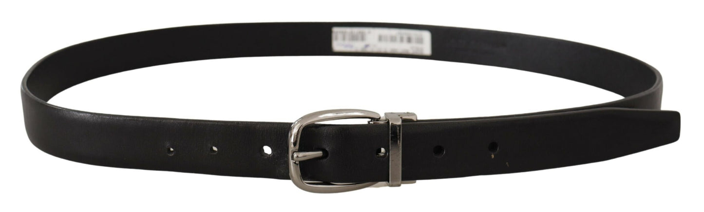 Dolce & Gabbana Elegant Black Leather Designer Belt