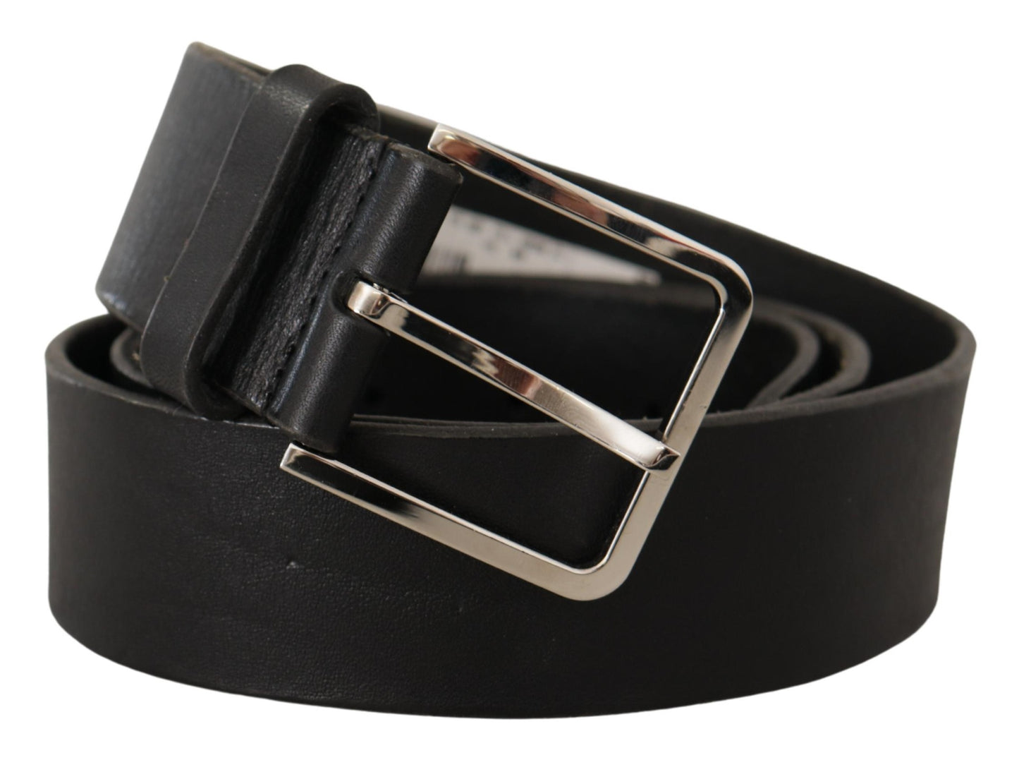 Dolce & Gabbana Elegant Black Leather Belt with Metal Buckle