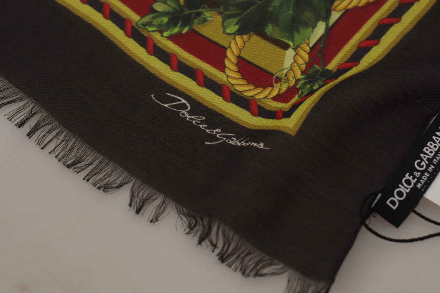 Dolce & Gabbana Vegetable Print Silk Blend Scarf