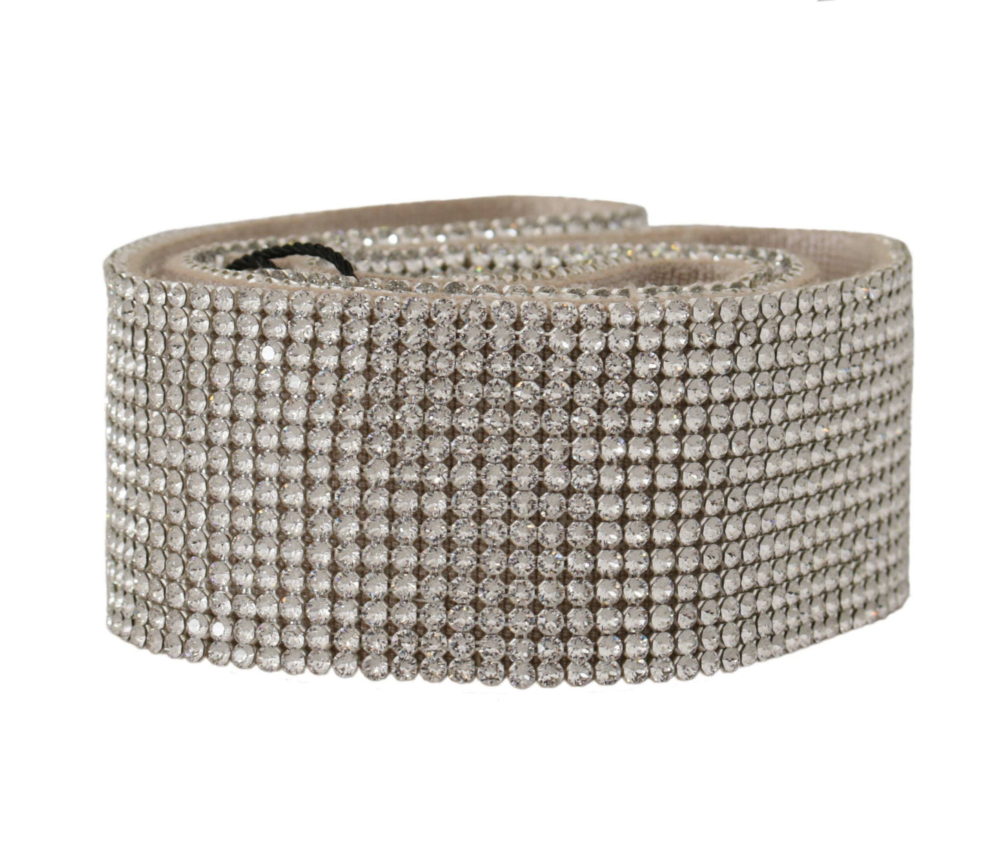 Dolce & Gabbana Elegant Crystal Snap Button Cotton Belt