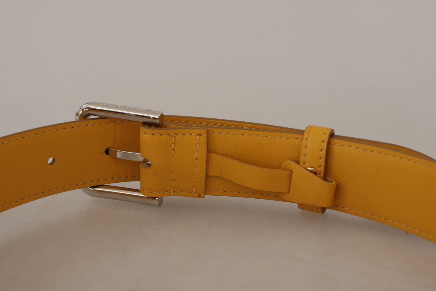 Dolce & Gabbana Elegant Leather Belt in Sunshine Yellow