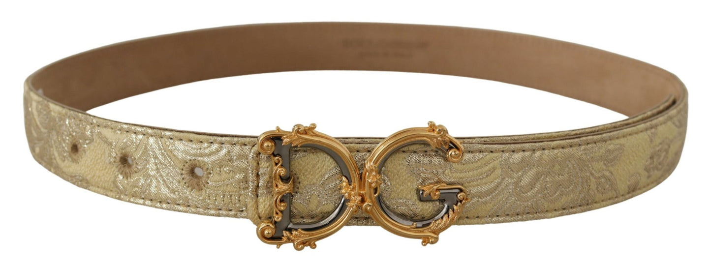 Dolce & Gabbana Elegant Gold-Tone Leather Belt