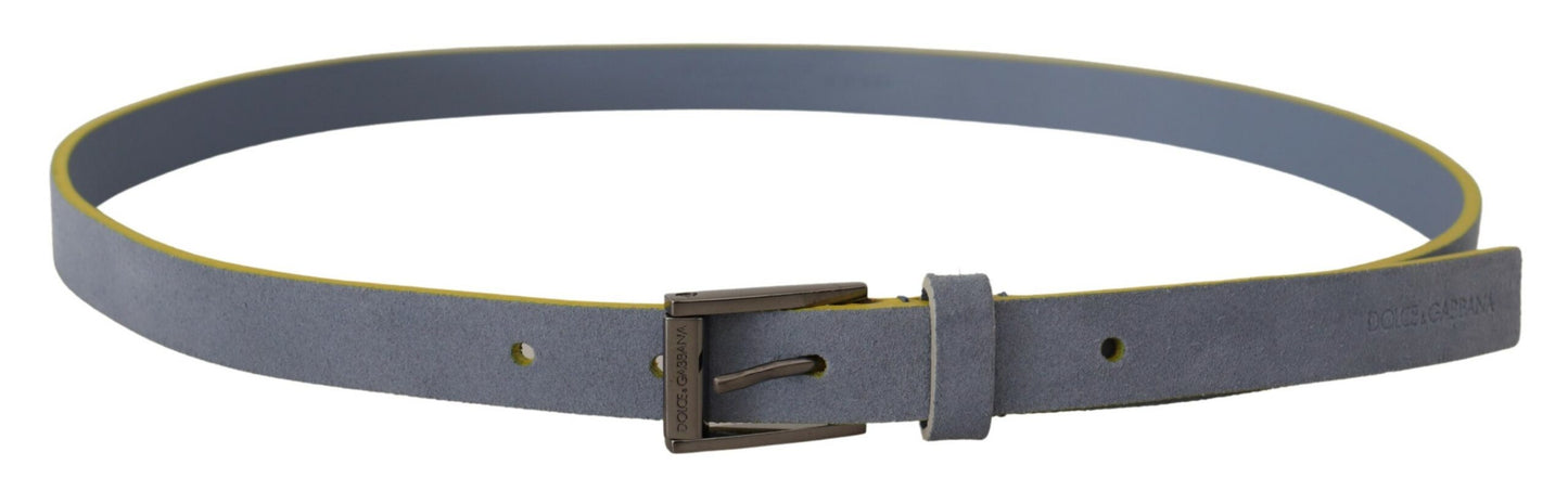 Dolce & Gabbana Elegant Suede Belt with Engraved Buckle