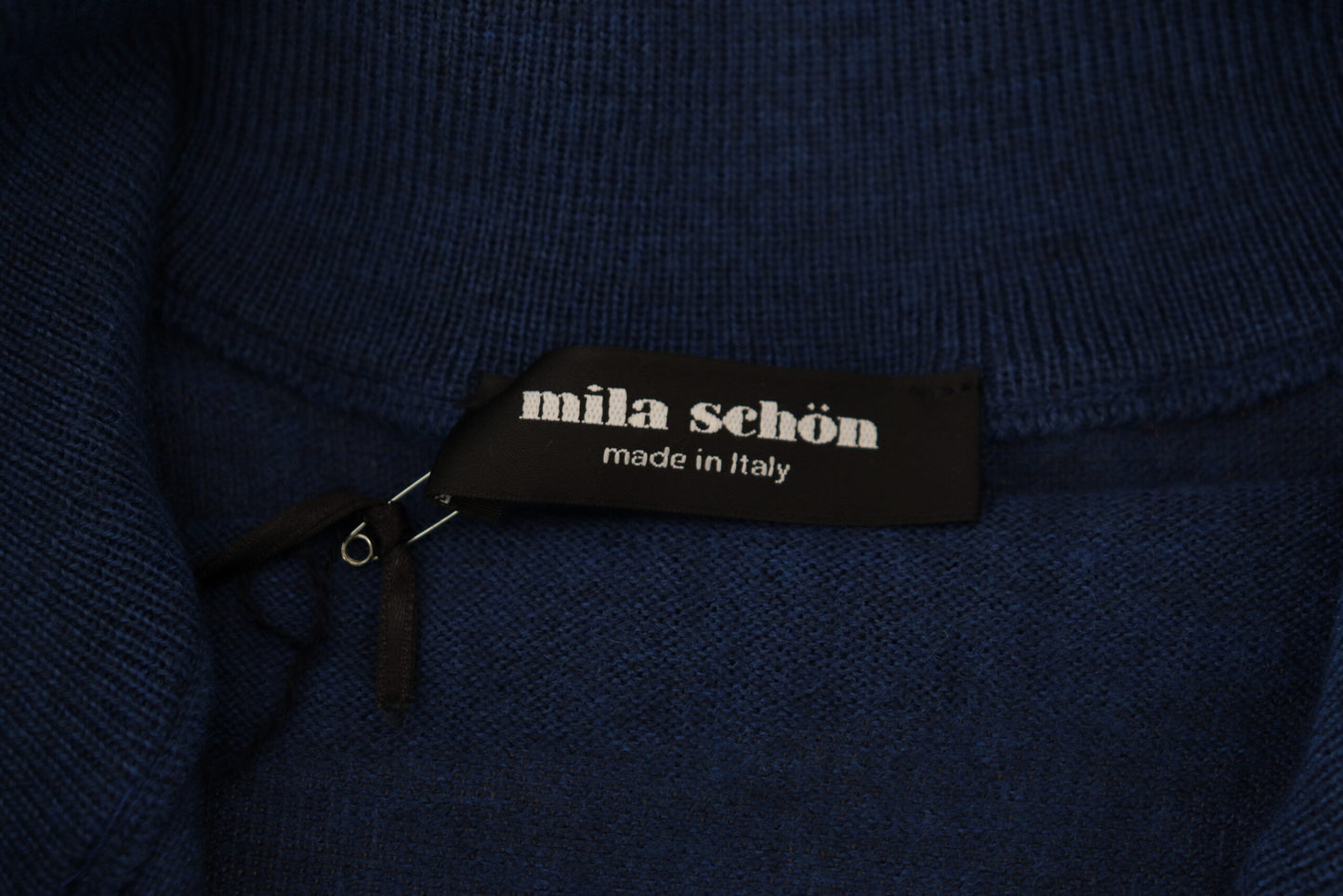 MILA SCHÖN Elegant Dark Blue Wool Casual Shirt