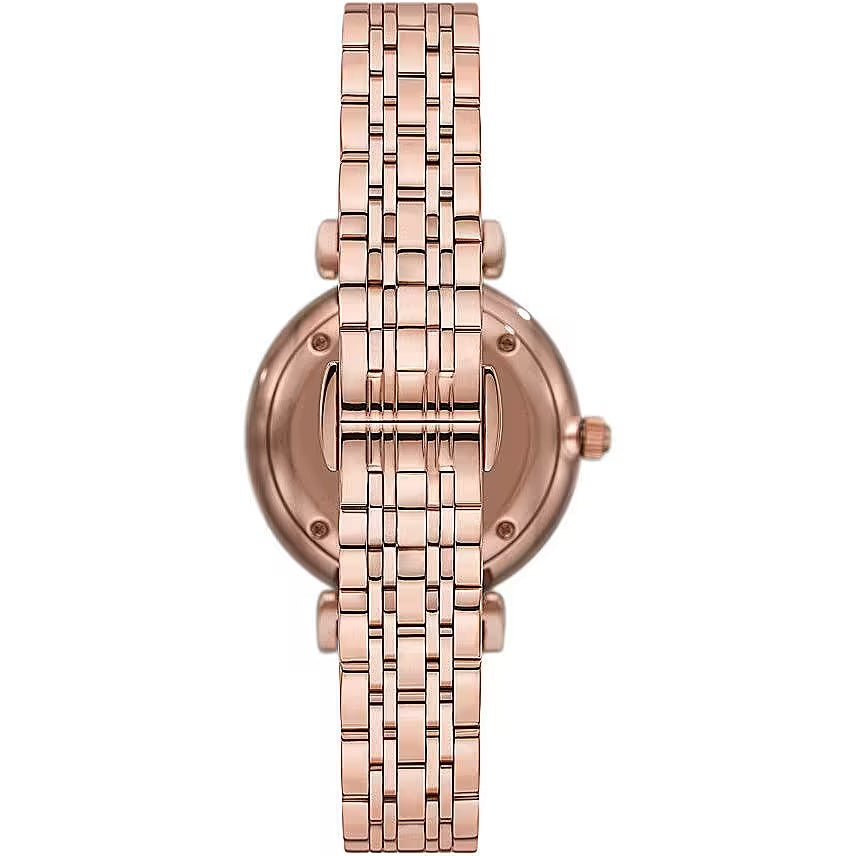 Emporio Armani Elegant Pink Bronze Timepiece with Crystals