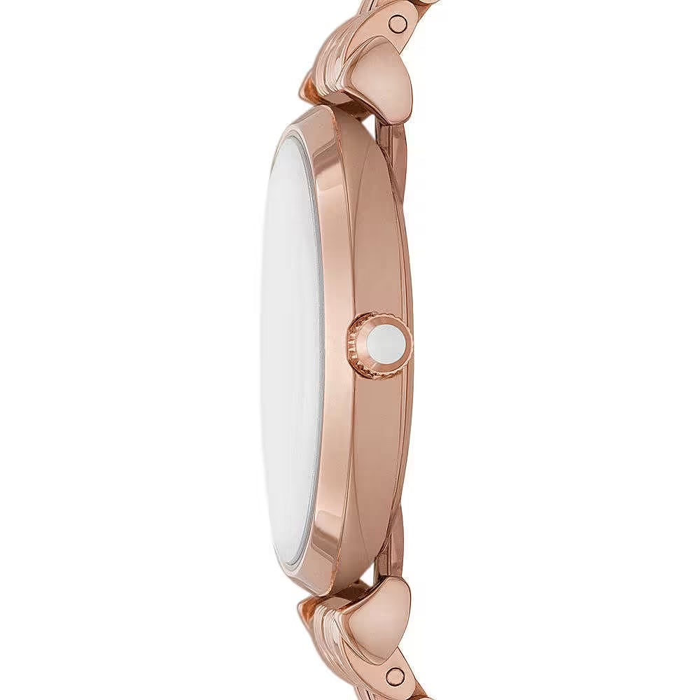 Emporio Armani Elegant Pink Bronze Timepiece with Crystals