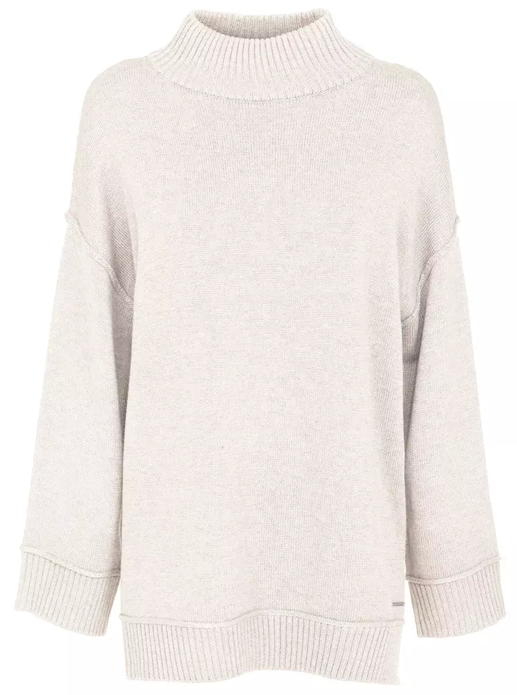 Imperfect Elegant Winter White Turtleneck Sweater