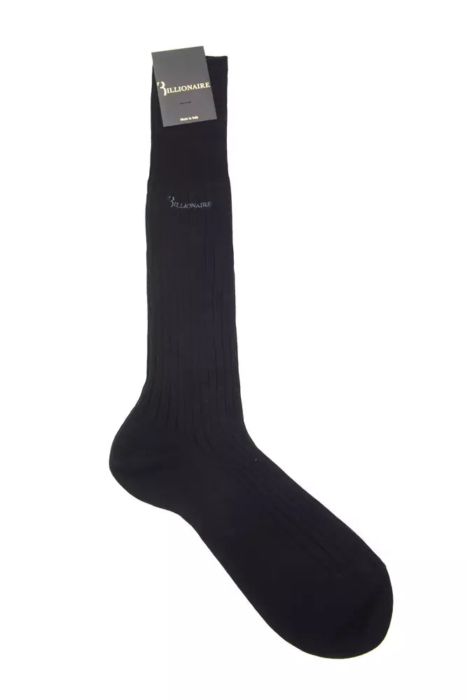 Billionaire Italian Couture Blue Cotton Men Sock