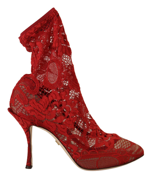 Dolce & Gabbana Radiant Red Lace Taormina High Heels