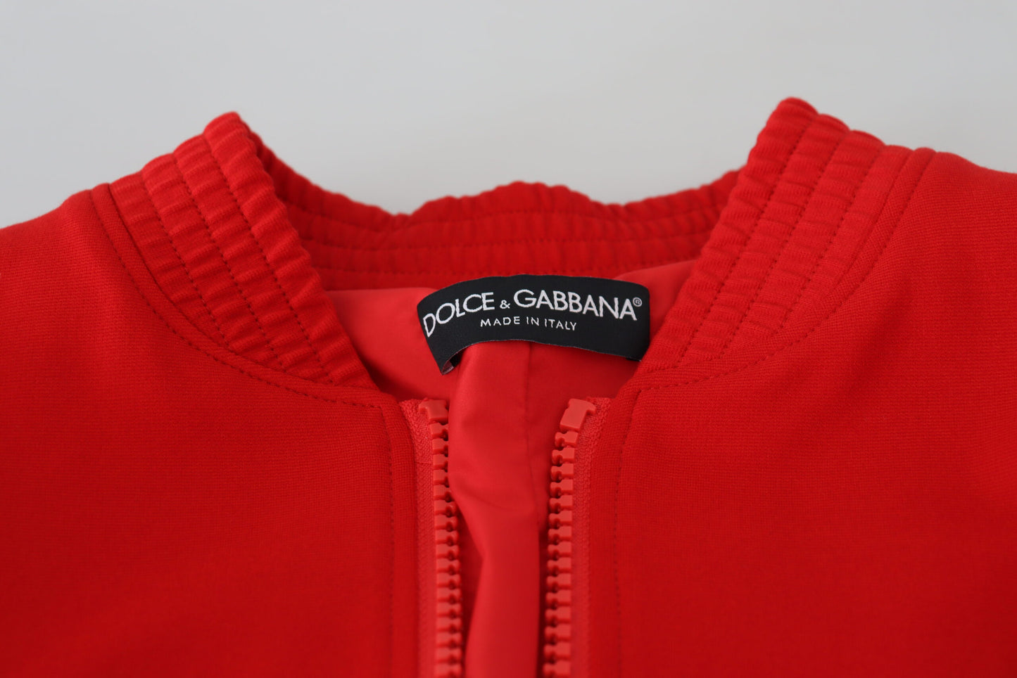 Dolce & Gabbana Elegant Red Full Zip Sweater