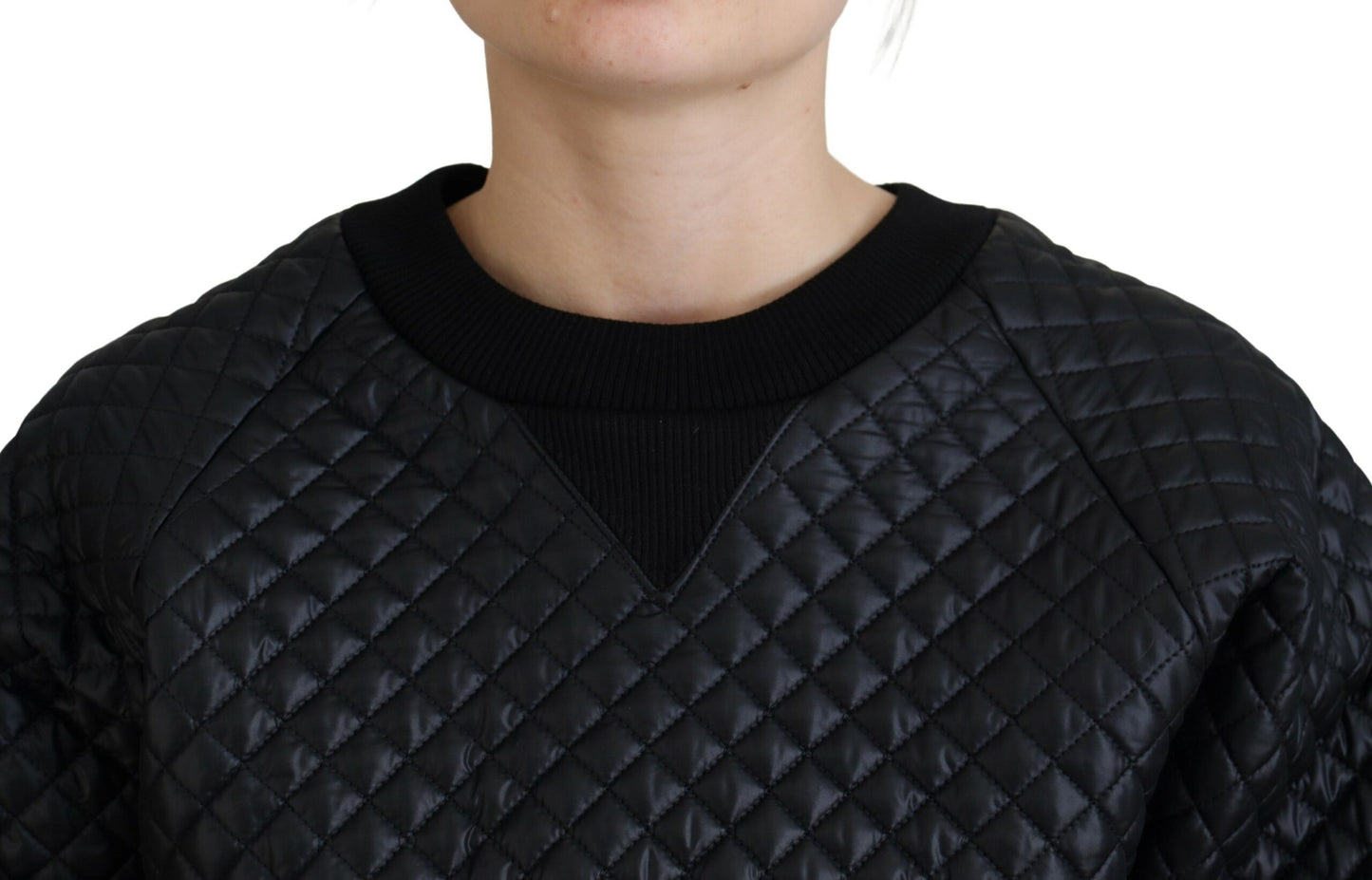 Dolce & Gabbana Elegant Quilted Pullover Sweater - Chic Black