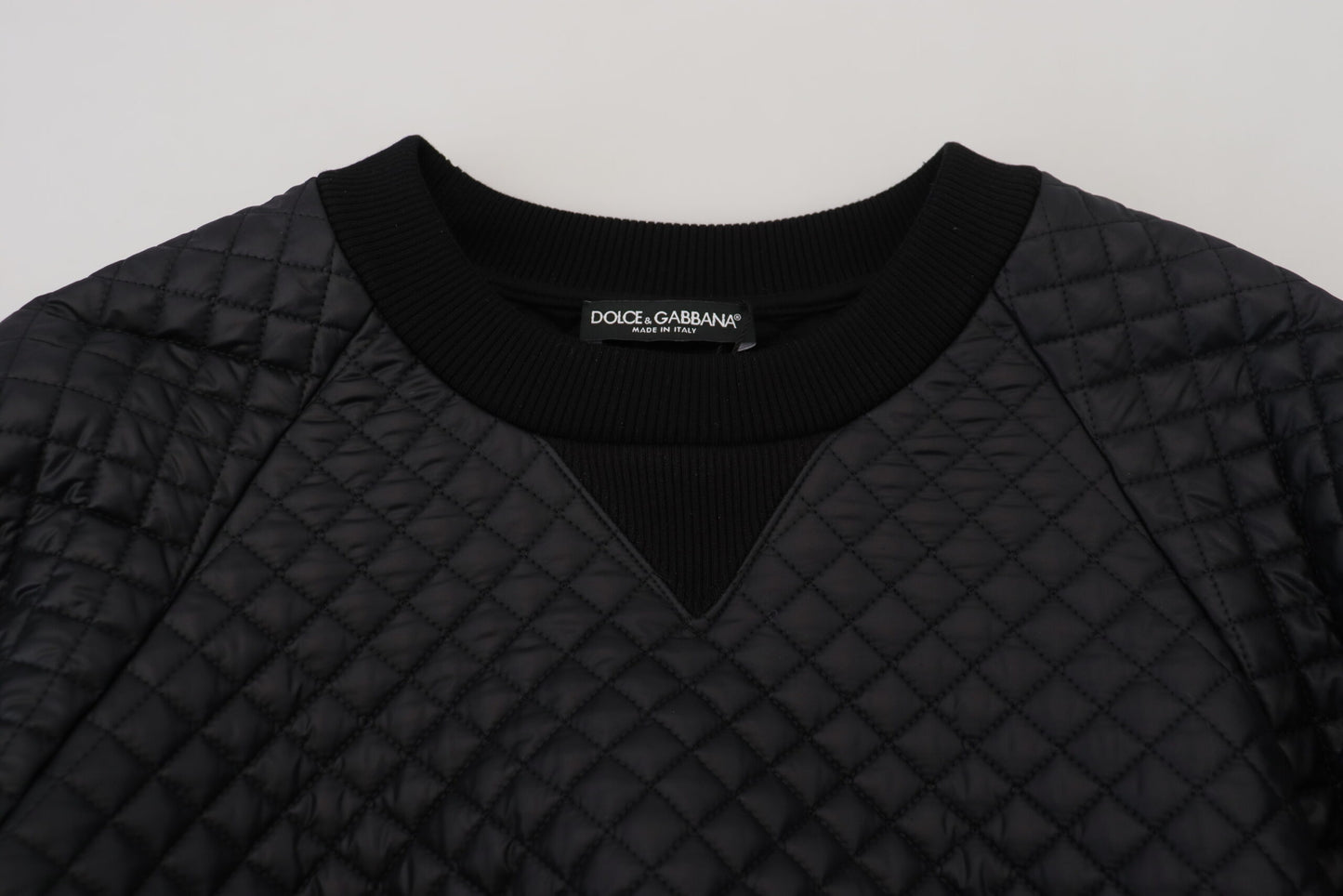 Dolce & Gabbana Elegant Quilted Pullover Sweater - Chic Black