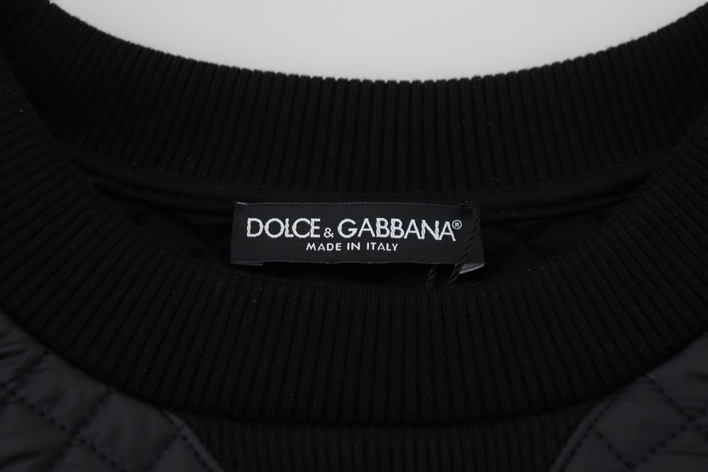 Dolce & Gabbana Elegant Quilted Pullover Sweater - Chic Black