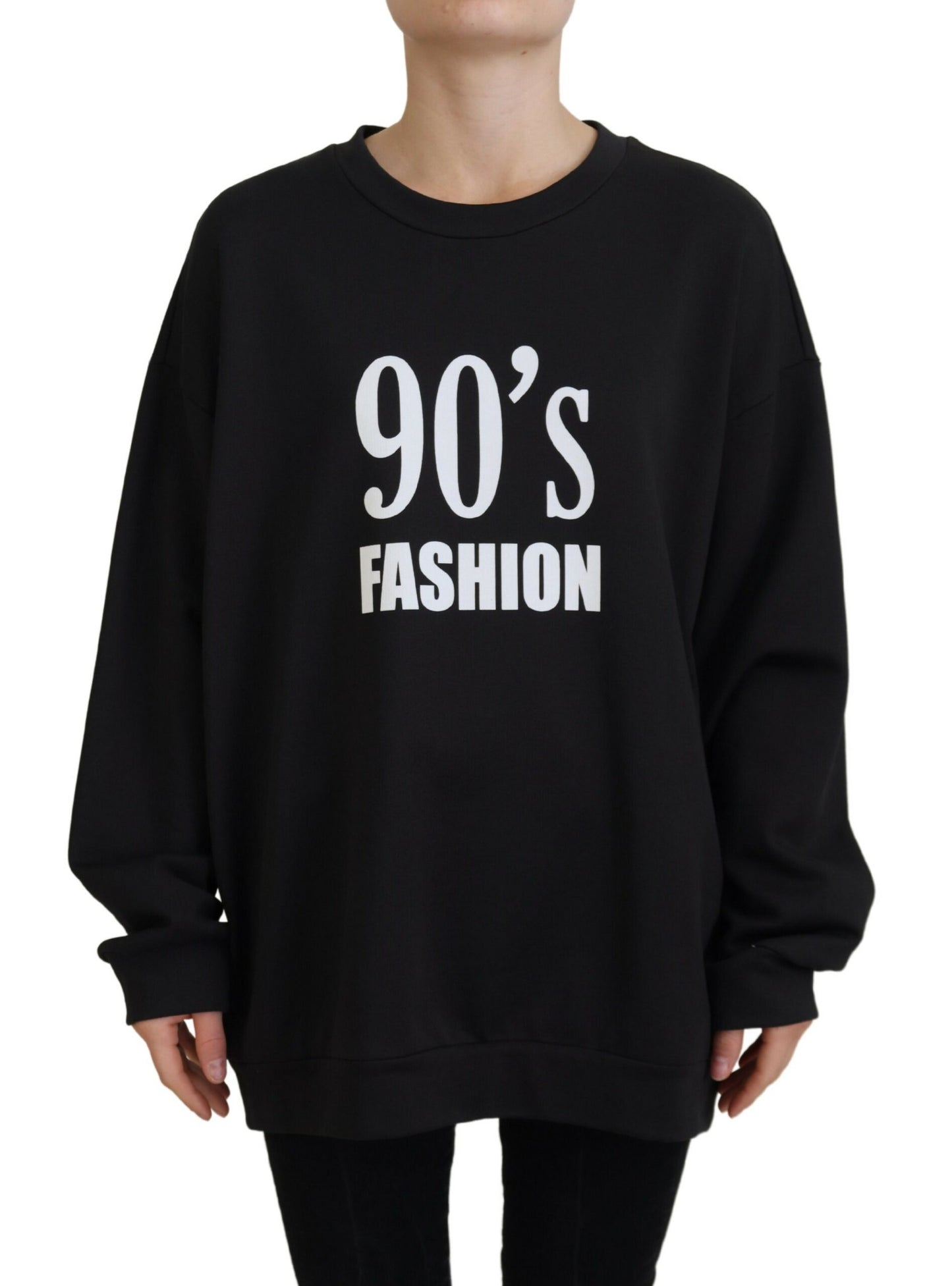 Dolce & Gabbana Chic Black Cotton Crewneck Sweatshirt