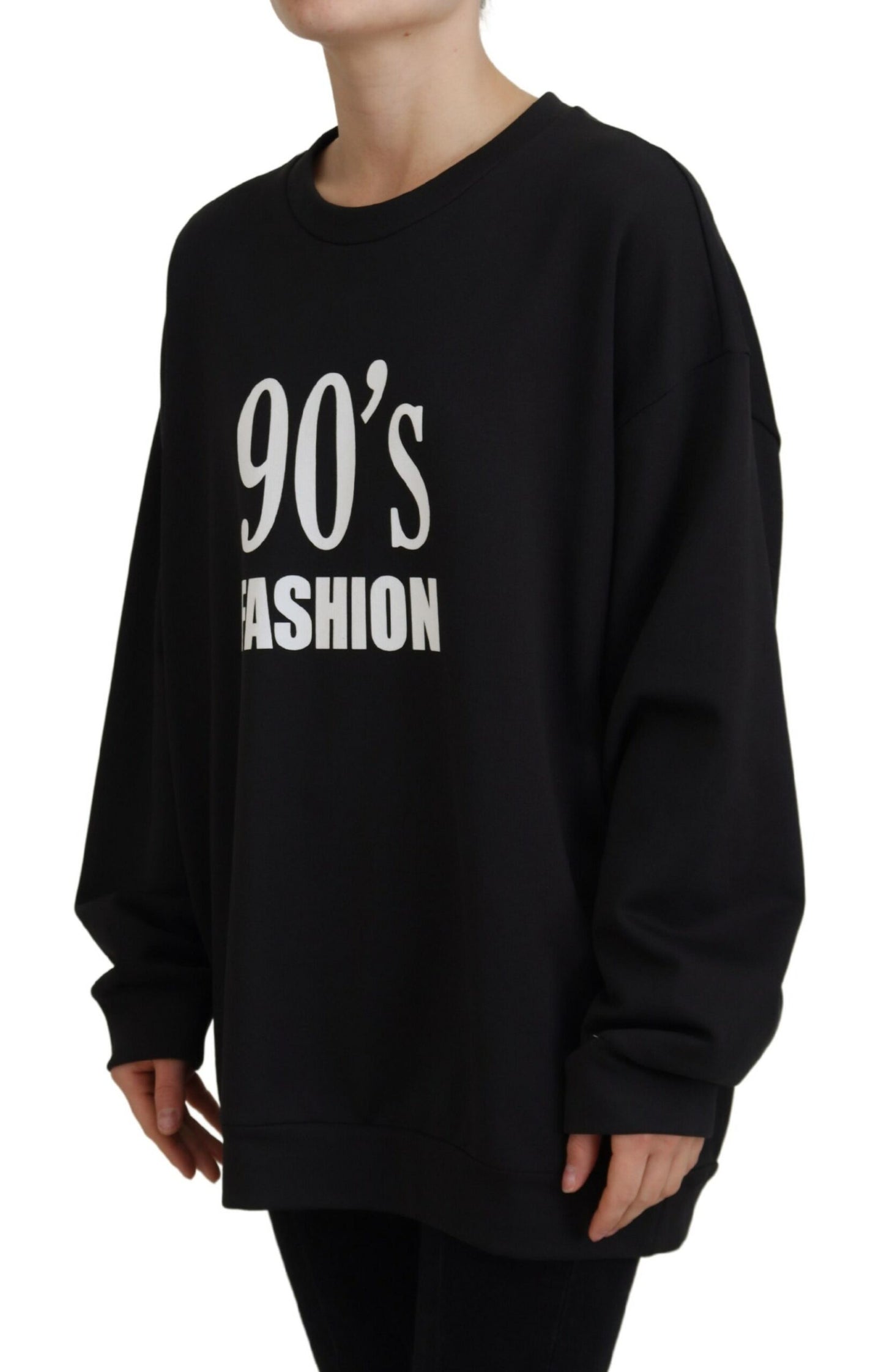 Dolce & Gabbana Chic Black Cotton Crewneck Sweatshirt