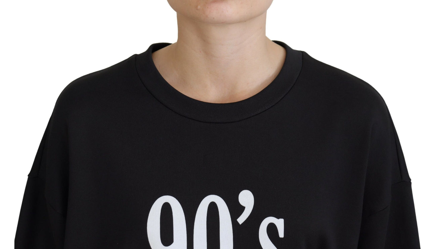 Dolce & Gabbana Chic Black Cotton Crewneck Sweatshirt