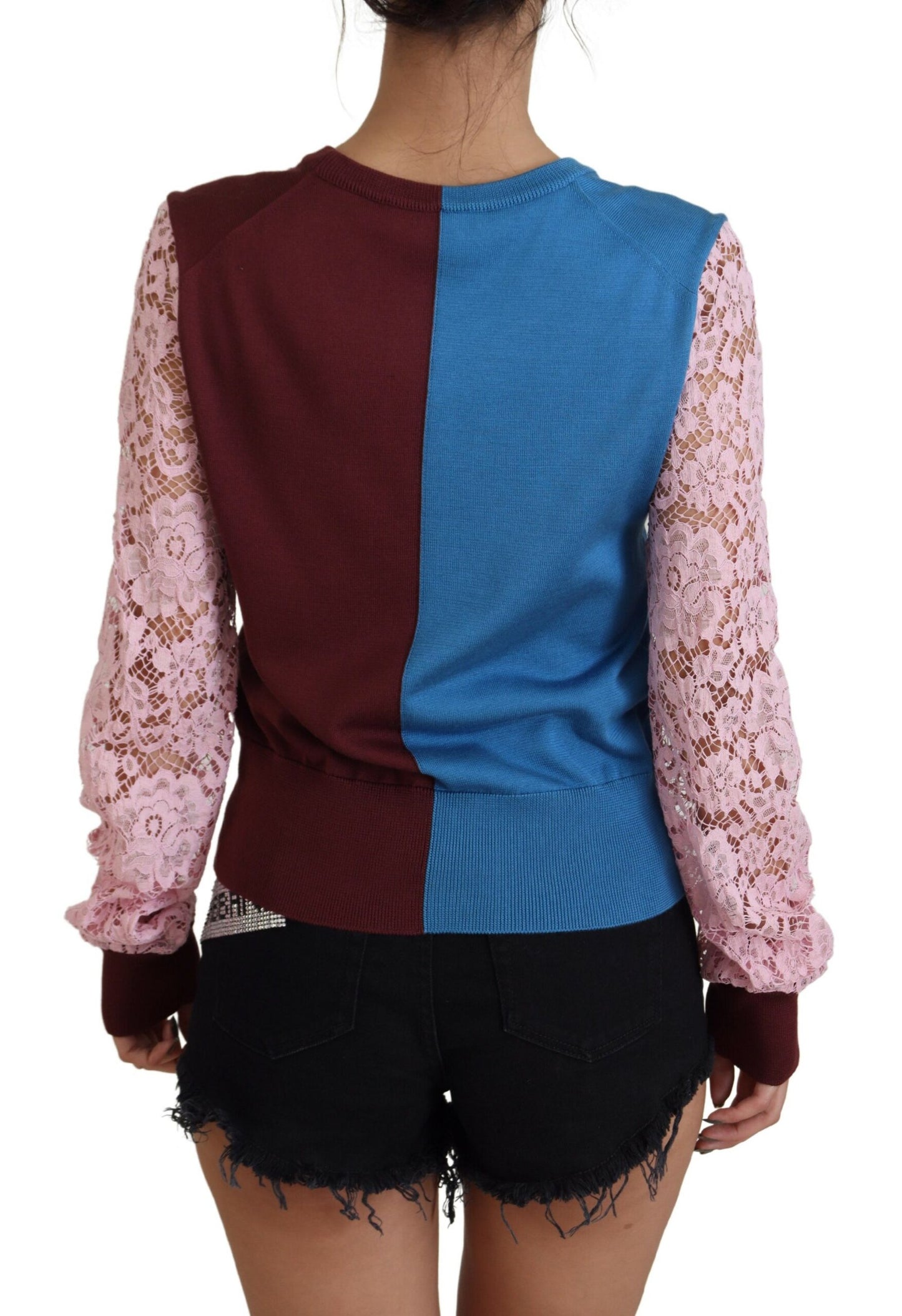 Dolce & Gabbana Elegant Multicolor Lace Pullover Sweater