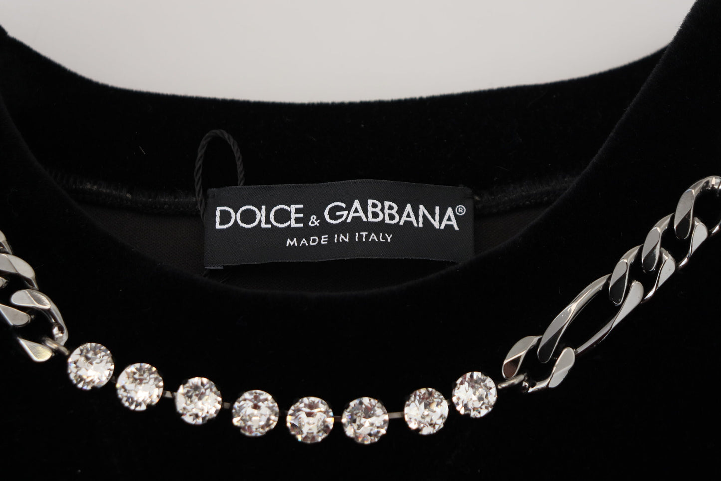 Dolce & Gabbana Elegant Crystal Embellished Black Pullover