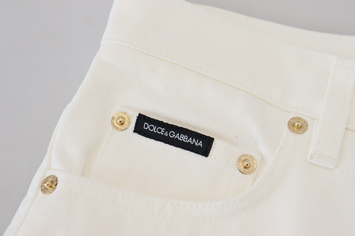 Dolce & Gabbana Svelte High Waist Slim Jeans in Off White