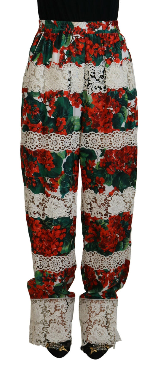 Dolce & Gabbana Elegant High Waist Floral Pants