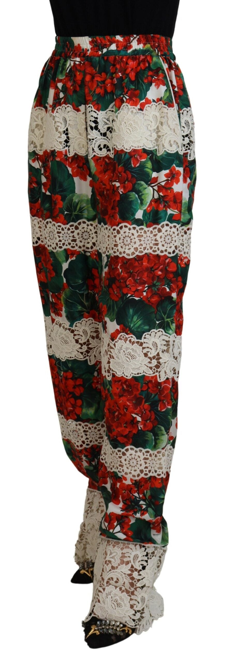 Dolce & Gabbana Elegant High Waist Floral Pants