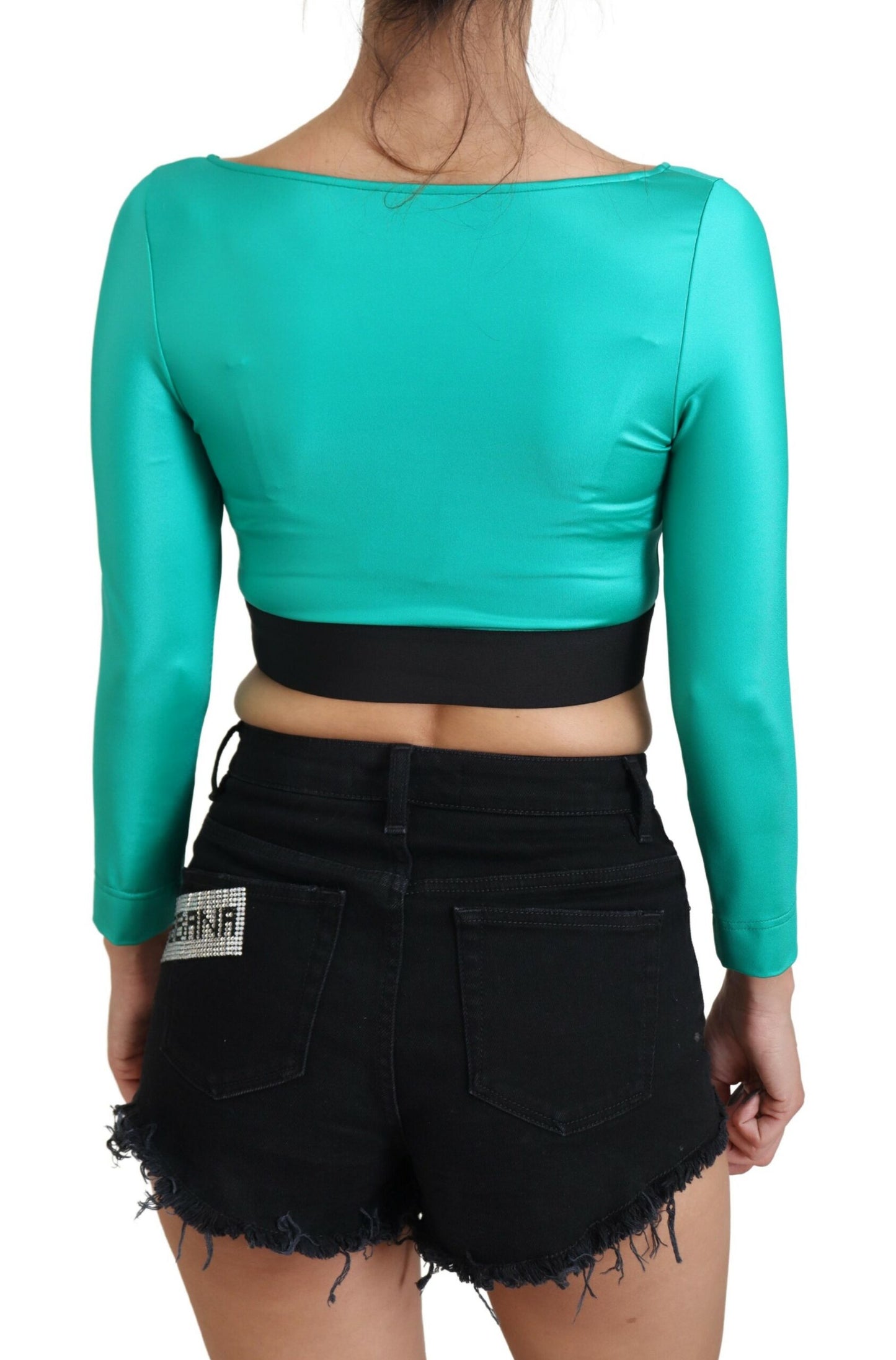 Dolce & Gabbana Emerald Elegance Casual Crop Top