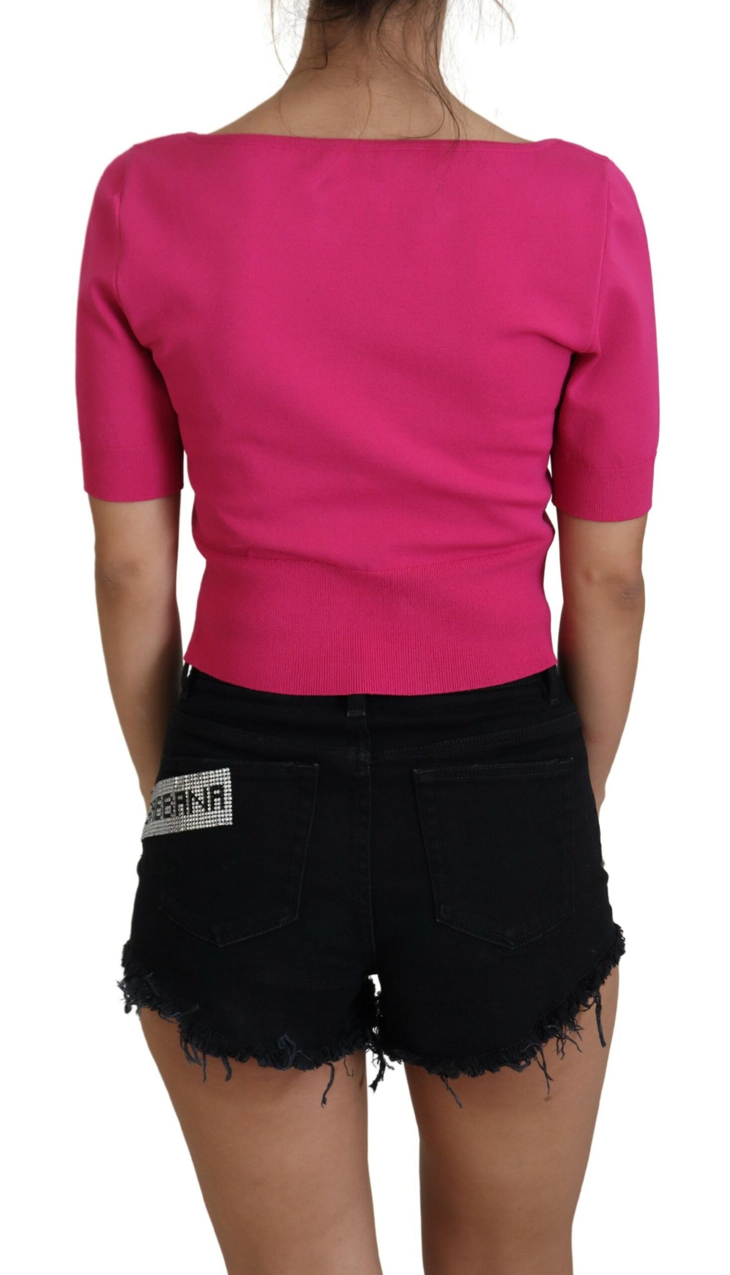 Dolce & Gabbana Chic Pink Cropped Top Blouse