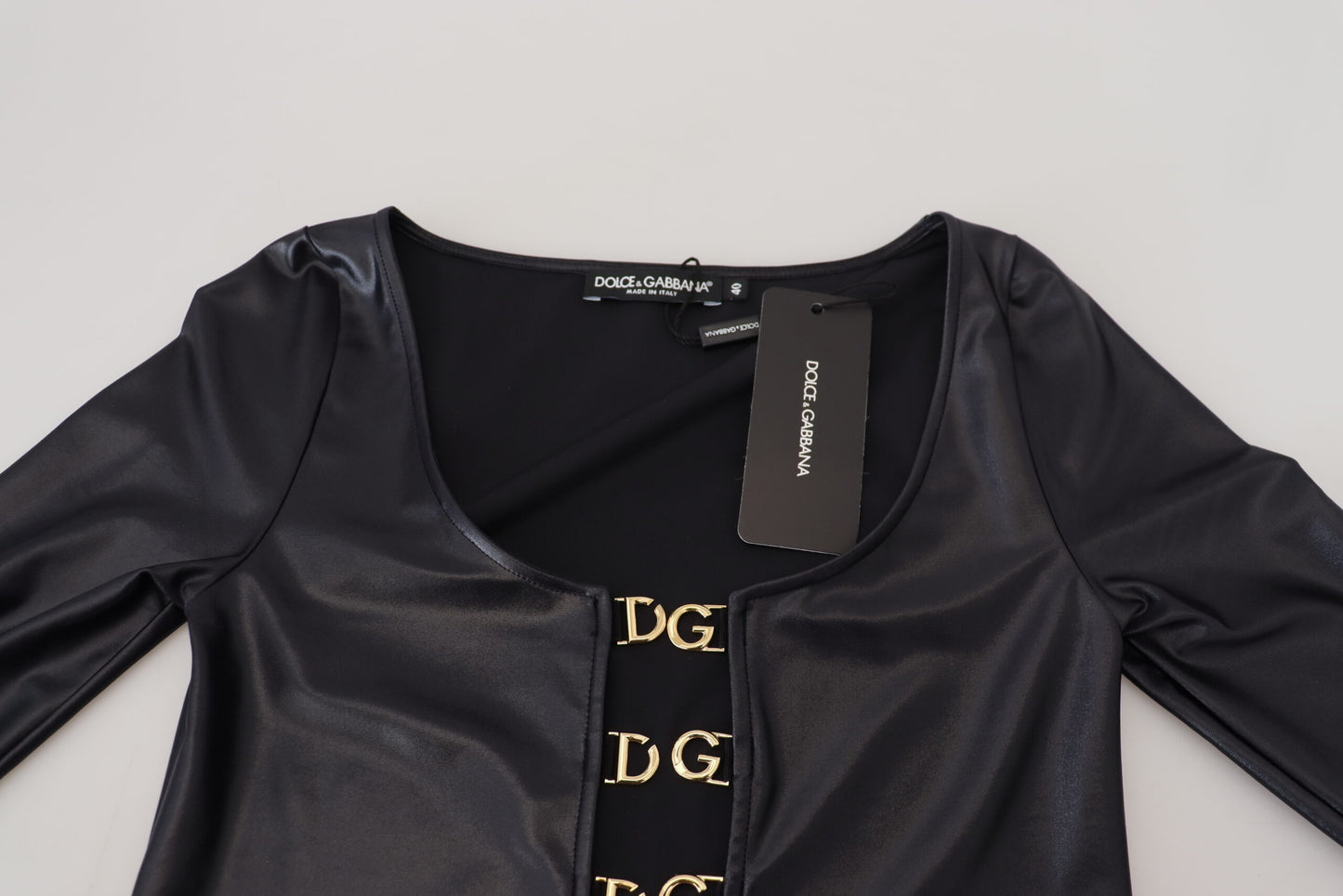 Dolce & Gabbana Elegant Black Logo Buckle Blouse