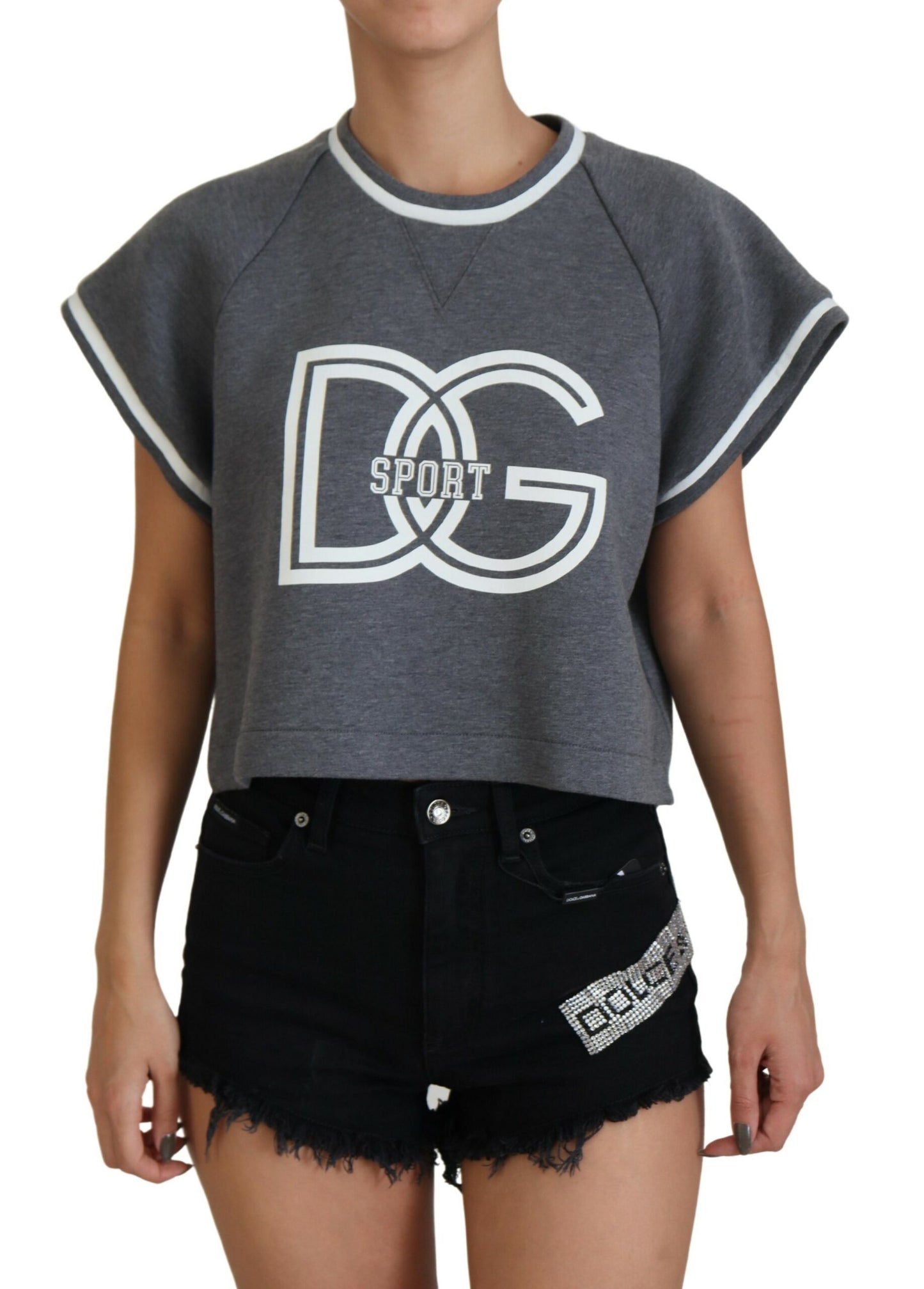 Dolce & Gabbana Chic Cropped Cap Sleeve Blouse