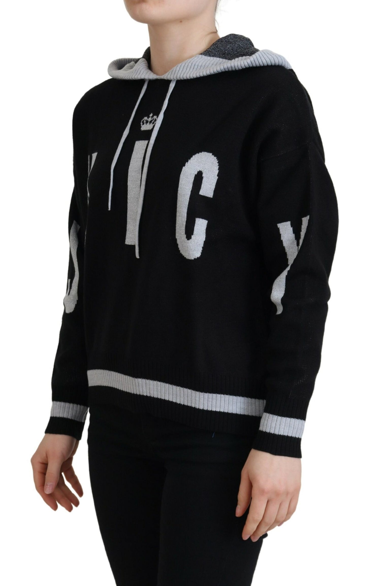 Juicy Couture Elegant Black Logo Pullover Sweater