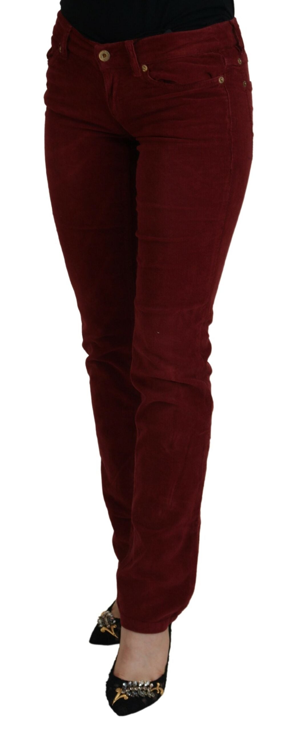 Dolce & Gabbana Chic Maroon Corduroy Pants