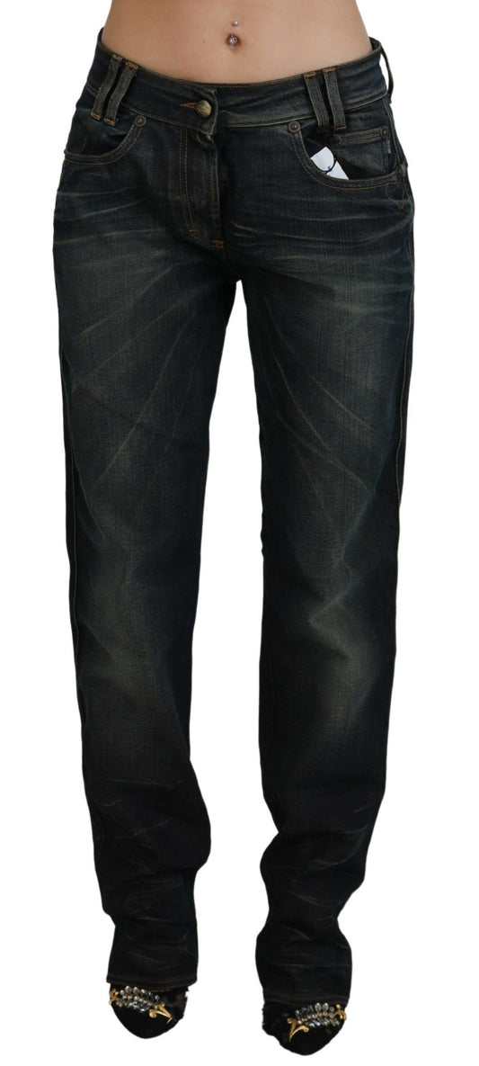 Just Cavalli Chic Mid Waist Straight Denim for Sophisticated Style