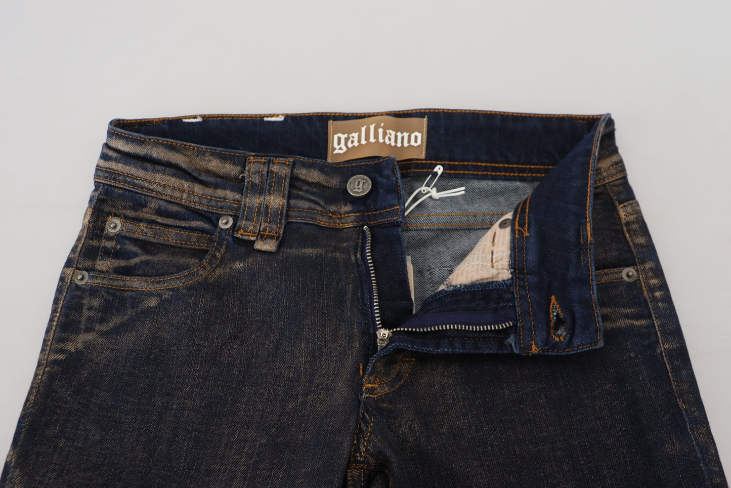 John Galliano Chic Low Waist Flared Denim Jeans