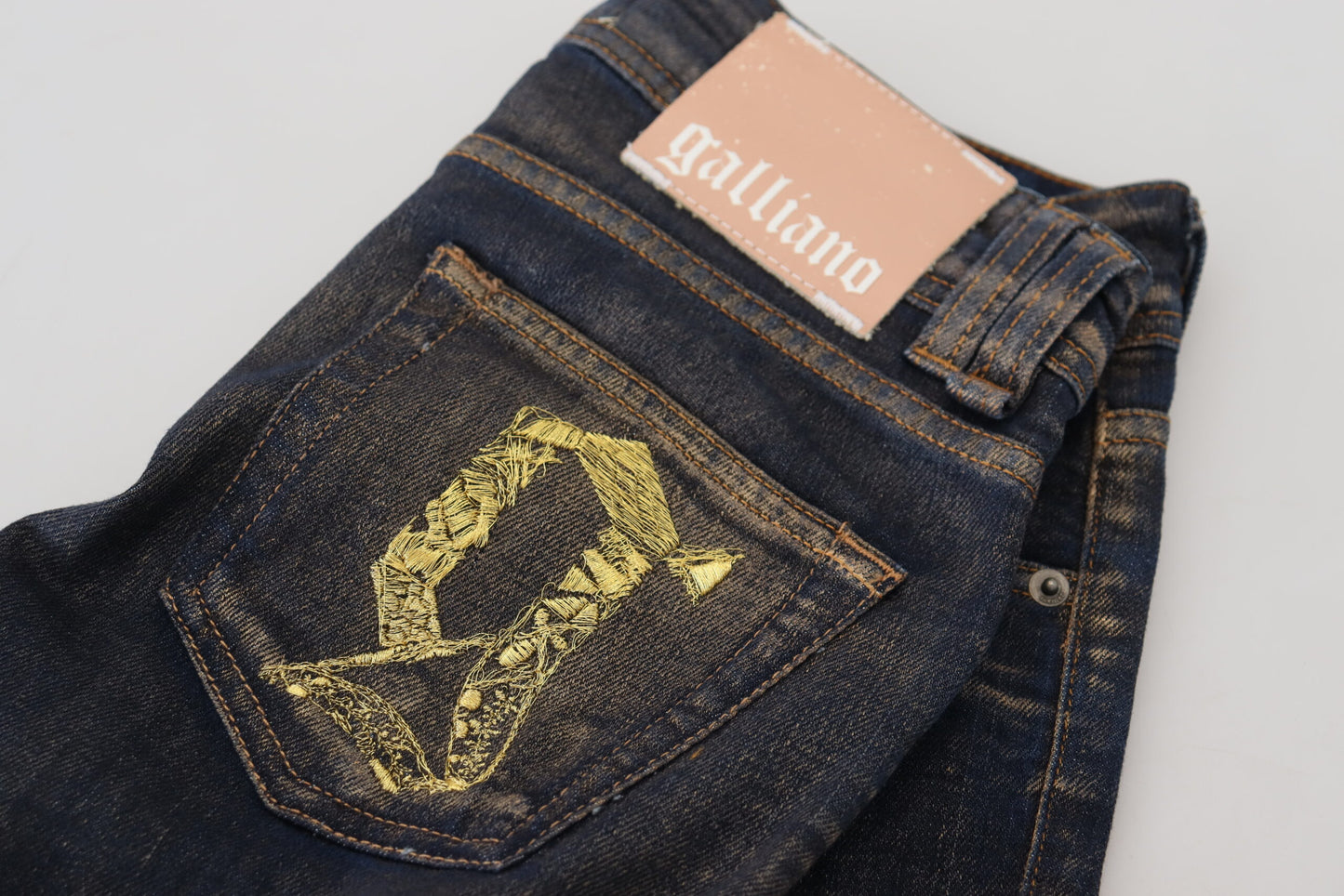 John Galliano Chic Low Waist Flared Denim Jeans