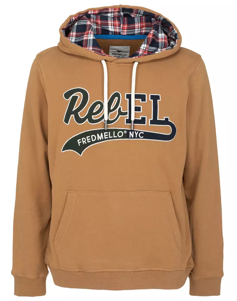 Fred Mello Embroidered Chest Motif Cotton Hoodie