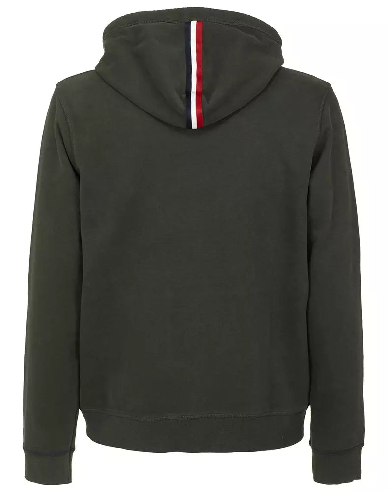 Fred Mello Dark Green Cotton Hooded Sweatshirt