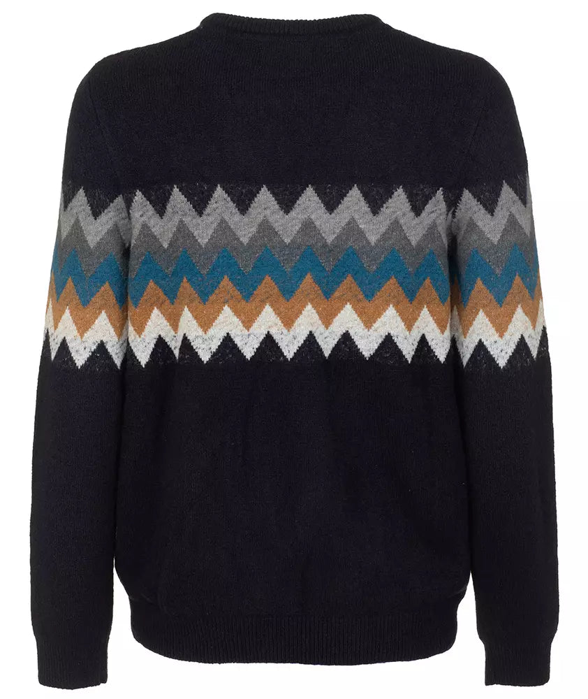 Fred Mello Multicolor Zig-Zag Crew Neck Sweater