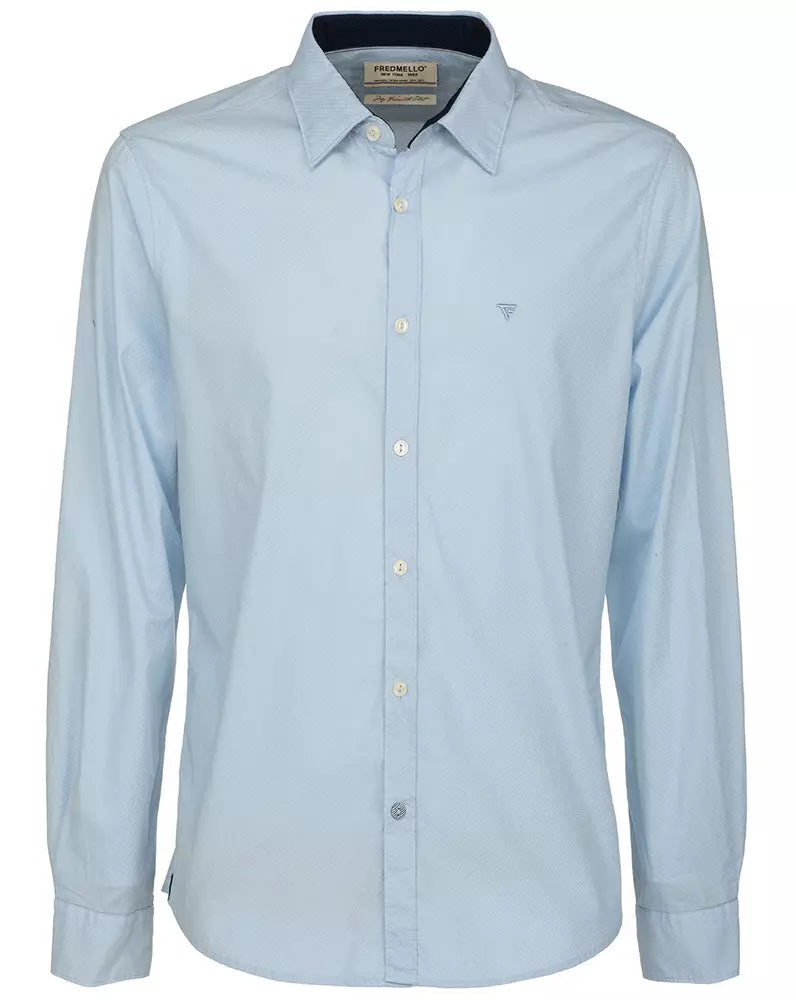 Fred Mello Elegant Textured Long-Sleeve Cotton Shirt